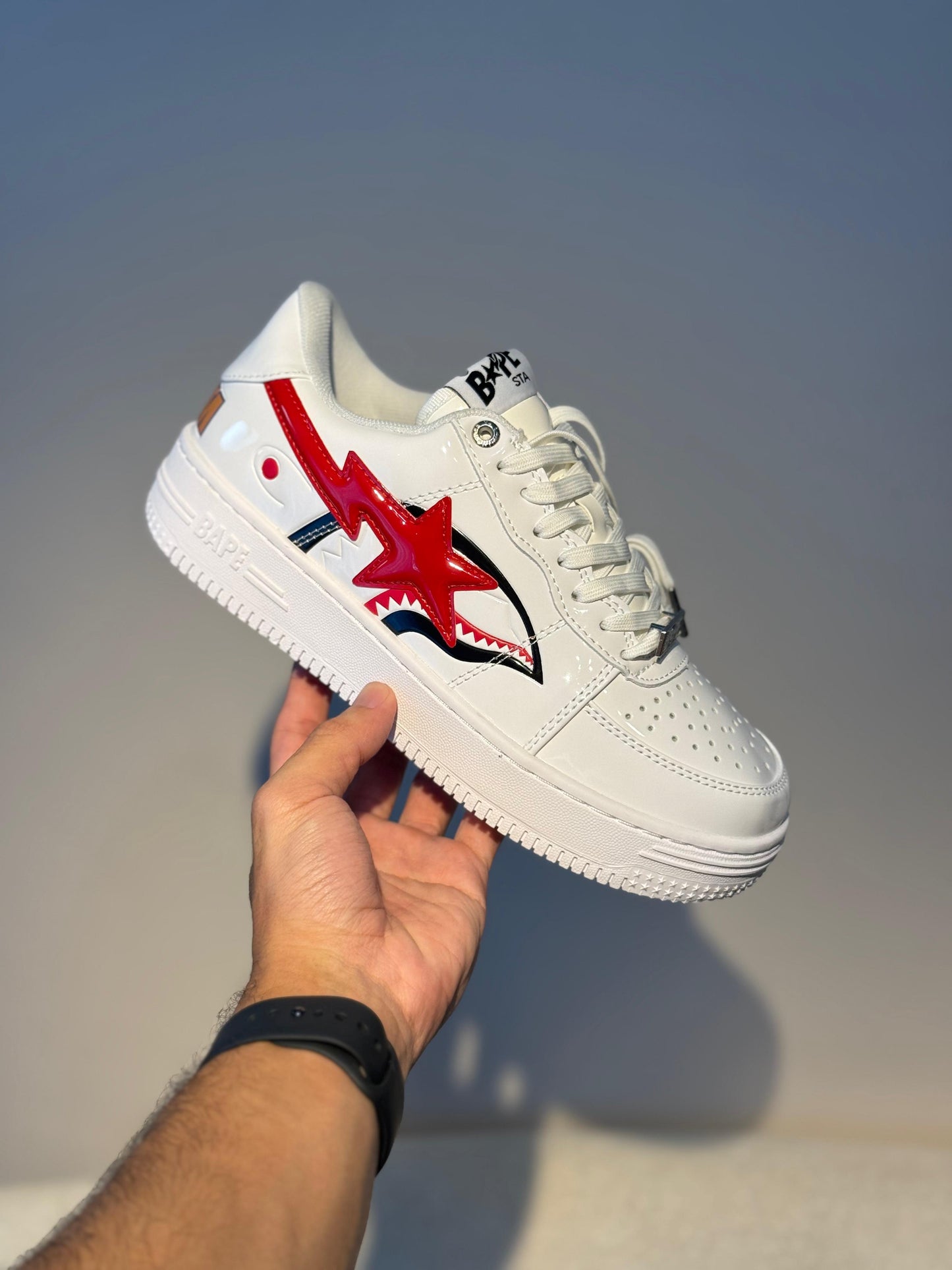 Af-1 Bape charol blanco