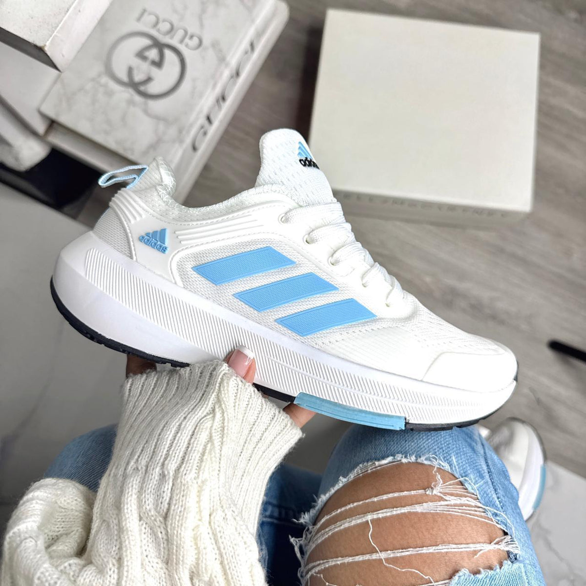 Adidas Bounce Blanco – Azul