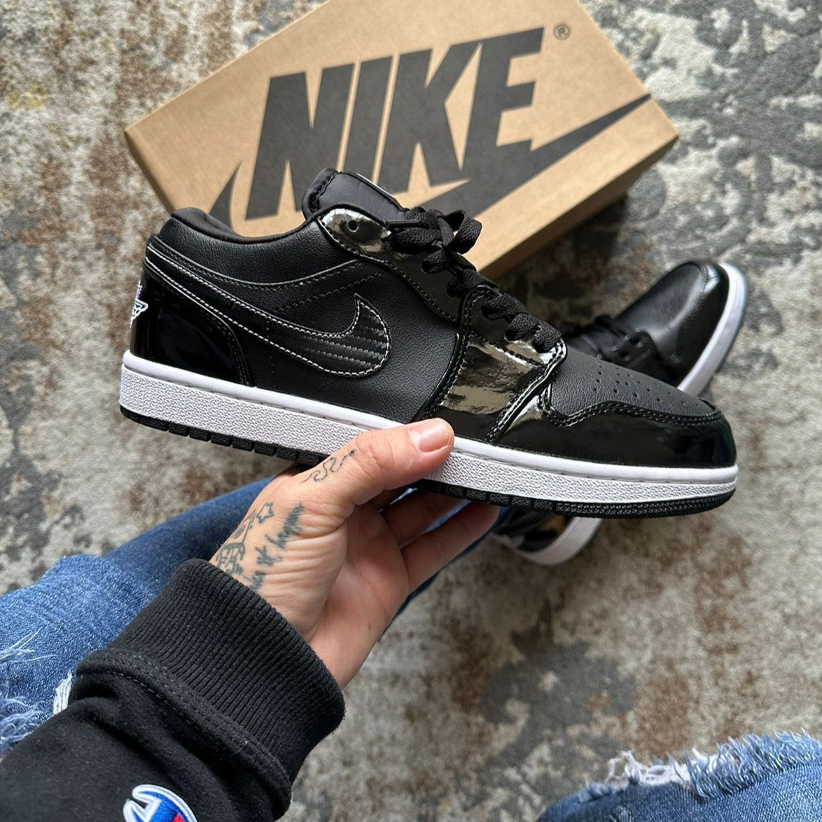 Retro 1 Low Charol Negra – Blanca